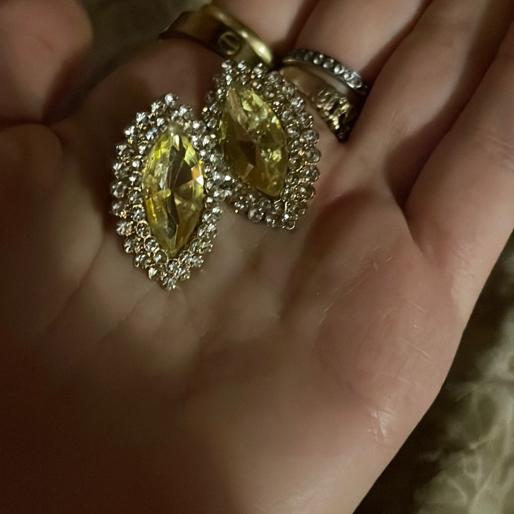 Swarovski earrings yellow gold crystals